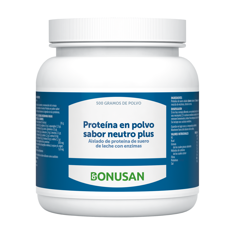 Proteina en Polvo Sabor Neutro 500 gr | Bonusan - Dietetica Ferrer