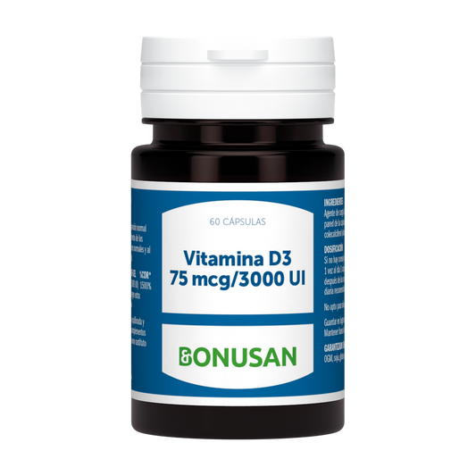 Vitamina D3 75 mcg 3000 UI 60 Capsulas | Bonusan - Dietetica Ferrer