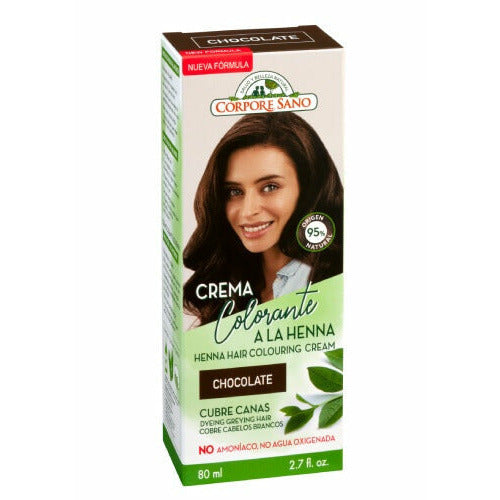 Crema Colorante Henna Chocolate 80 ml | Corpore Sano - Dietetica Ferrer