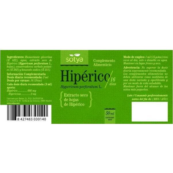 Extracto de Hiperico 50 ml | Sotya - Dietetica Ferrer